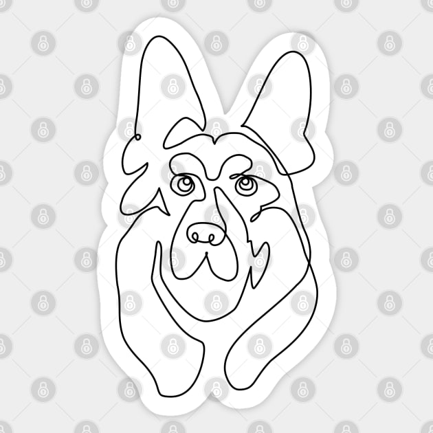 One line German Shepherd Sticker by huebucket